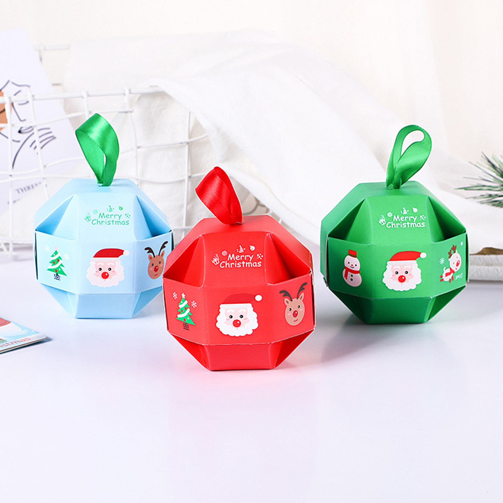 Jacenvly New Christmas Ornaments Sets Christmas Candy Wrapping Boxes Christmas Gift Boxes Cartons Office Decor Christmas Gifts Nightmare Before Christmas